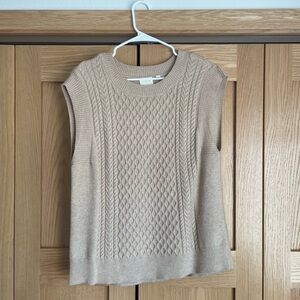 Cyrus Beige Cable Knit Vest
